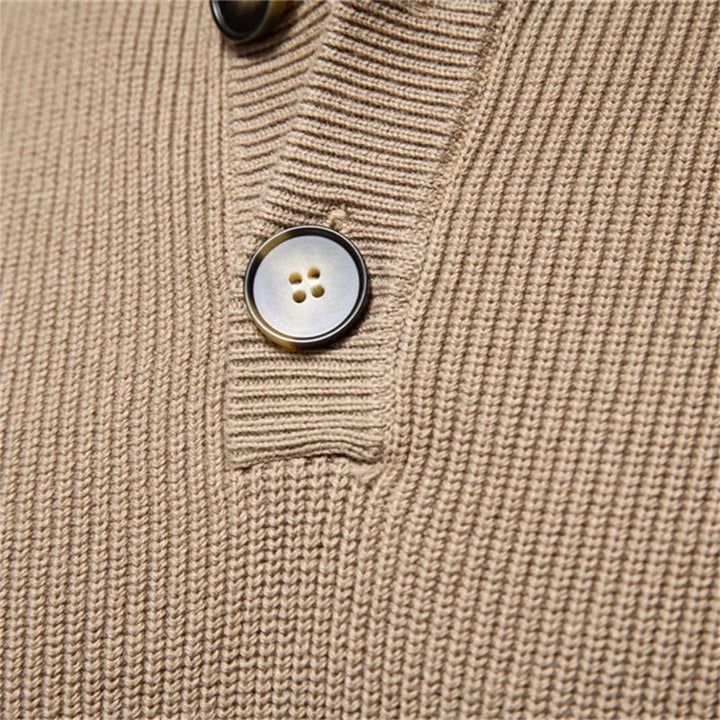 Men's knitted button-up sweater