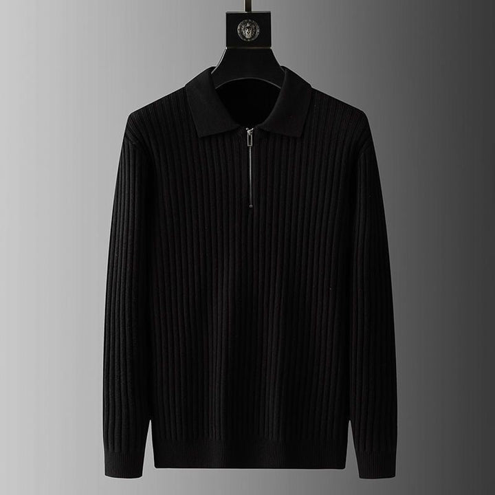 Men's zip-up polo sweater