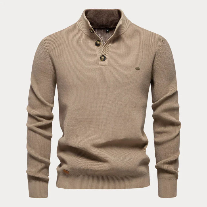 Men's knitted button-up sweater