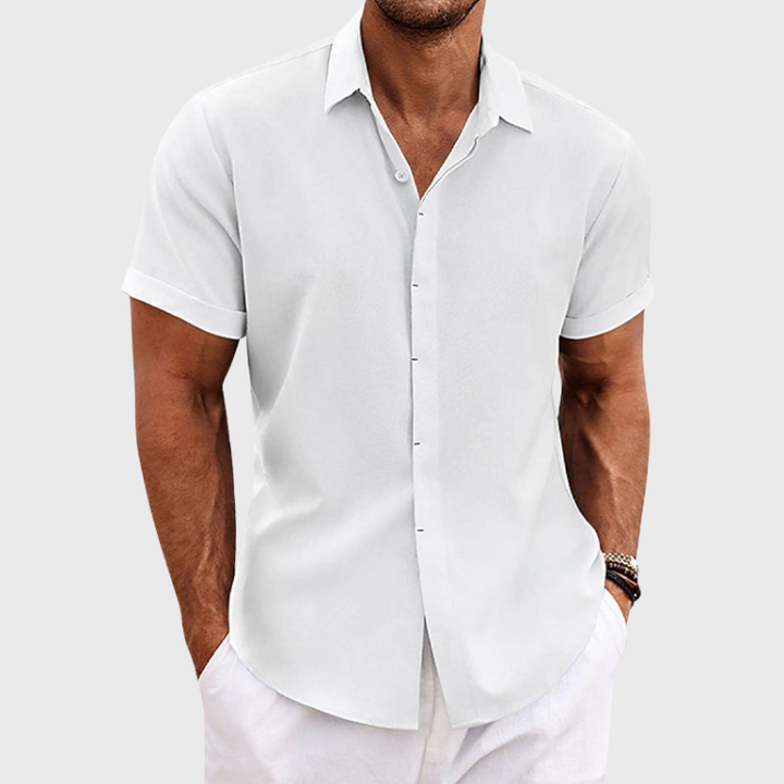 Shane™ Cotton and Linen Short Sleeve Shirt