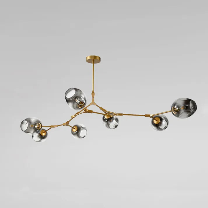 Bifurcation Sputnik chandelier made of bubble glass