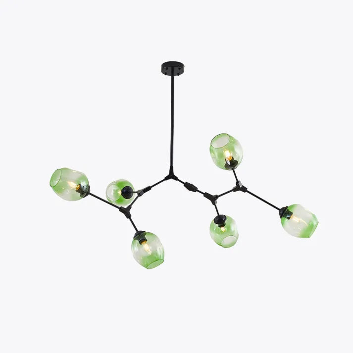 Bifurcation Sputnik chandelier made of bubble glass