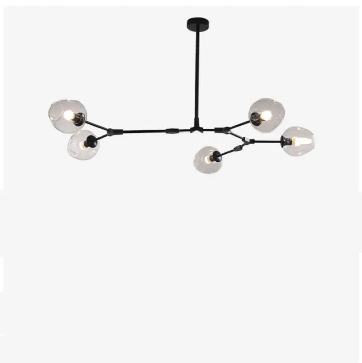 Bifurcation Sputnik chandelier made of bubble glass