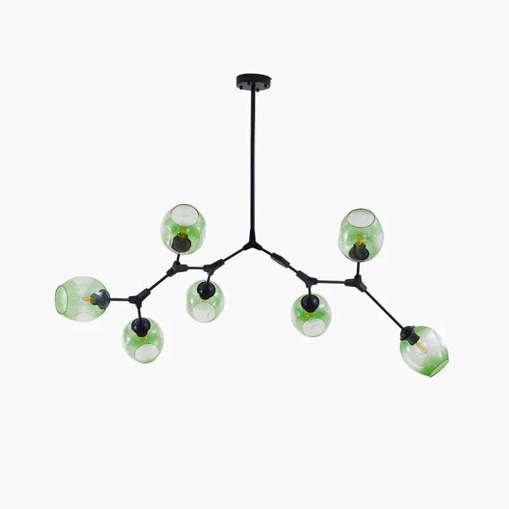 Bifurcation Sputnik chandelier made of bubble glass