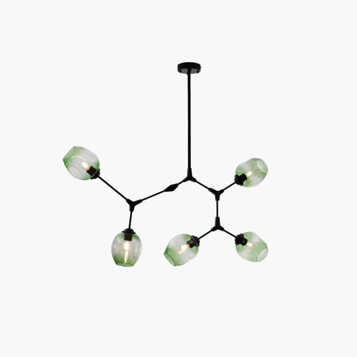 Bifurcation Sputnik chandelier made of bubble glass