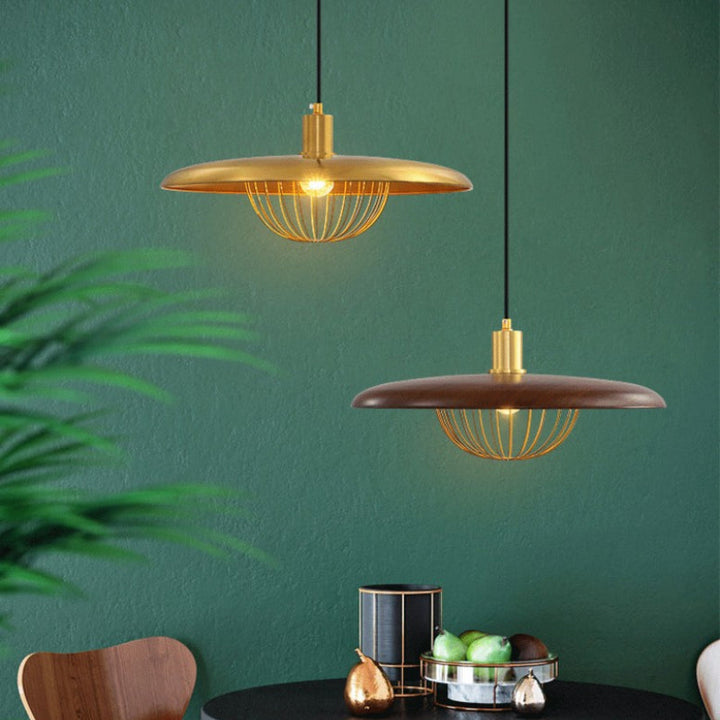 Imitation wood grain pendant lights