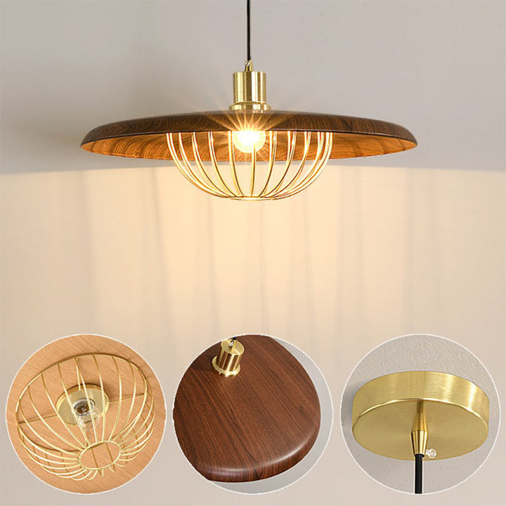 Imitation wood grain pendant lights