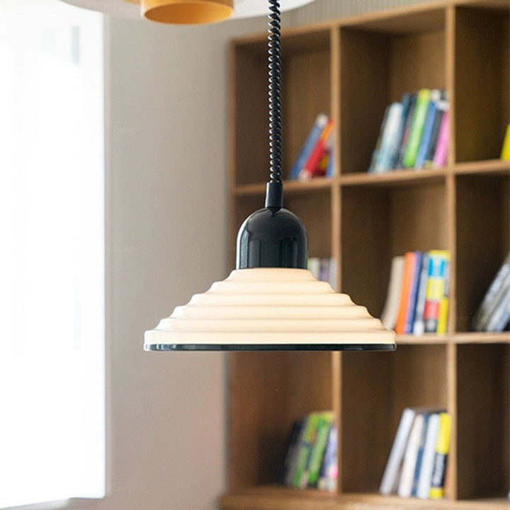 French Cream Wind Glass Pendant Light