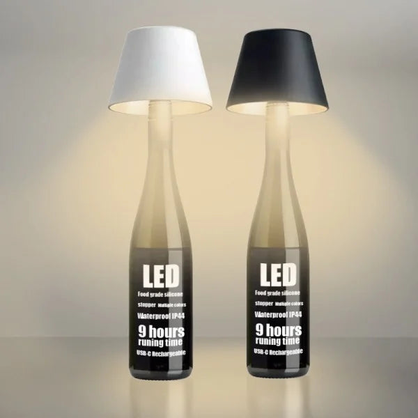DIY rechargeable wine bottle table lamp head