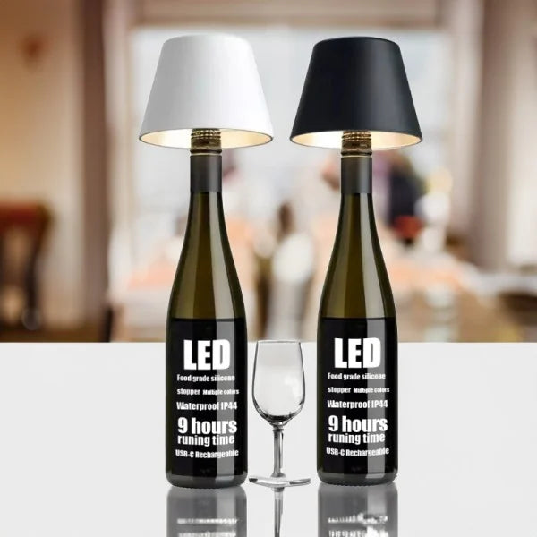 DIY rechargeable wine bottle table lamp head
