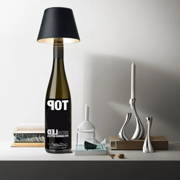 DIY rechargeable wine bottle table lamp head