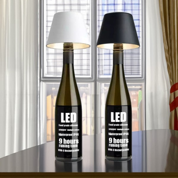 DIY rechargeable wine bottle table lamp head