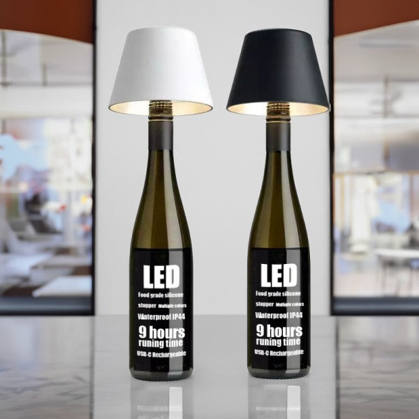DIY rechargeable wine bottle table lamp head