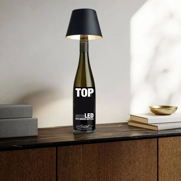 DIY rechargeable wine bottle table lamp head