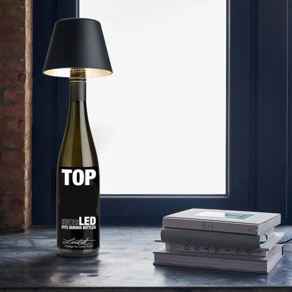 DIY rechargeable wine bottle table lamp head