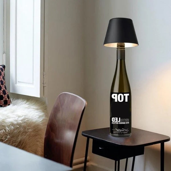 DIY rechargeable wine bottle table lamp head