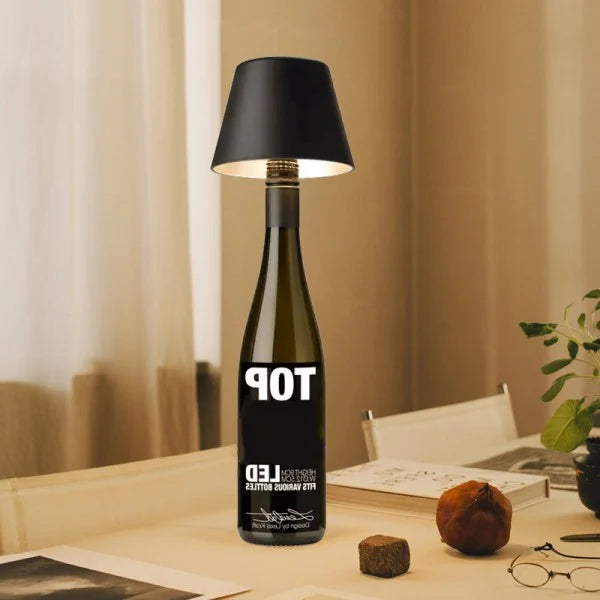 DIY rechargeable wine bottle table lamp head