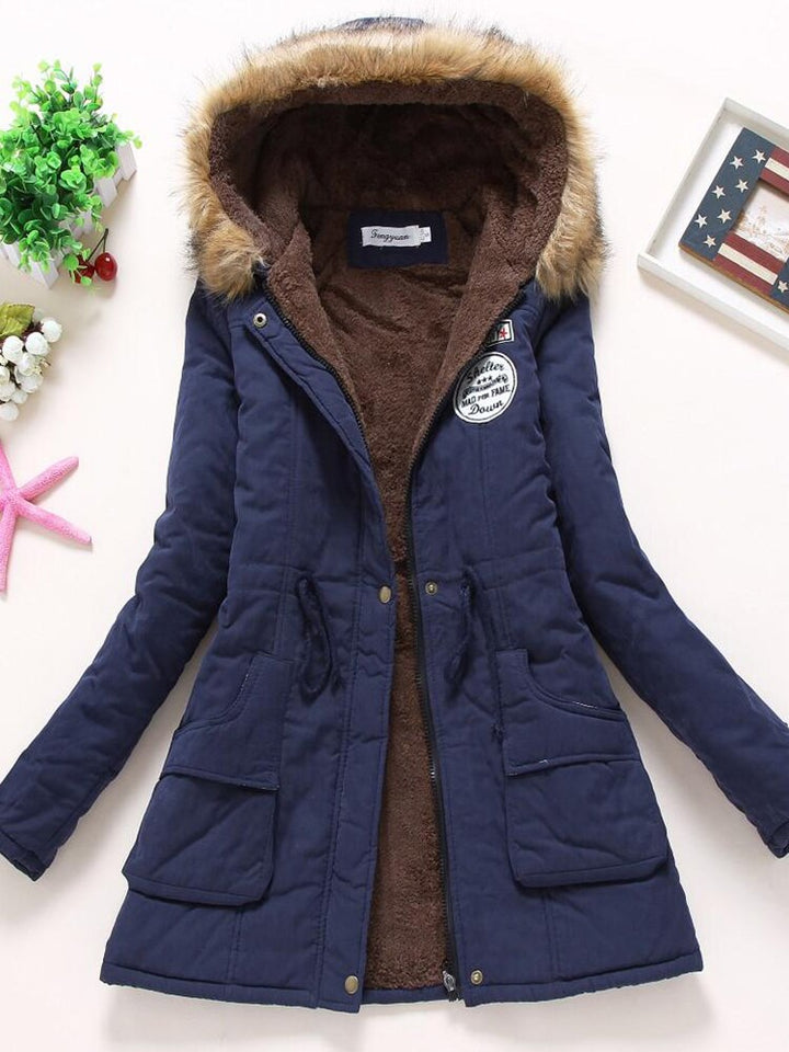 Amarise | Women's hooded parka with fleece lining and pockets