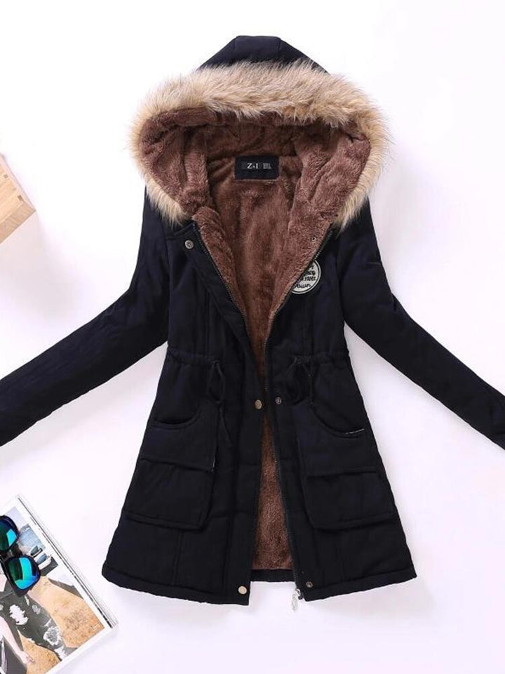 Amarise | Women's hooded parka with fleece lining and pockets