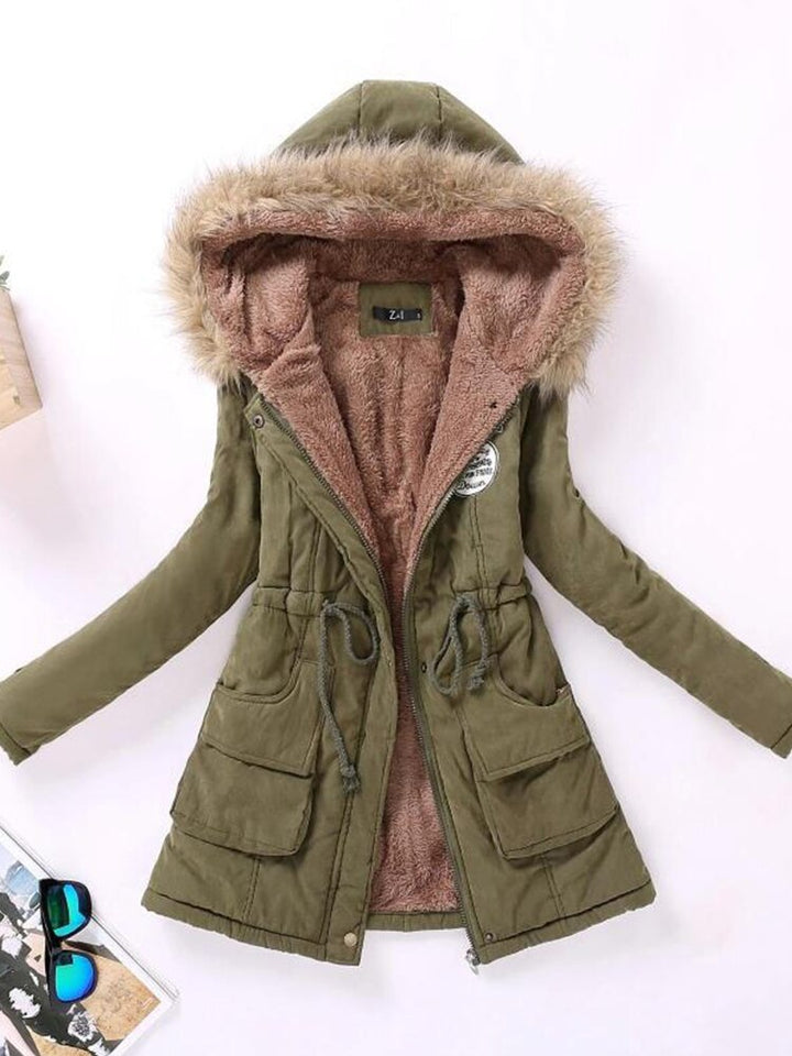 Amarise | Women's hooded parka with fleece lining and pockets