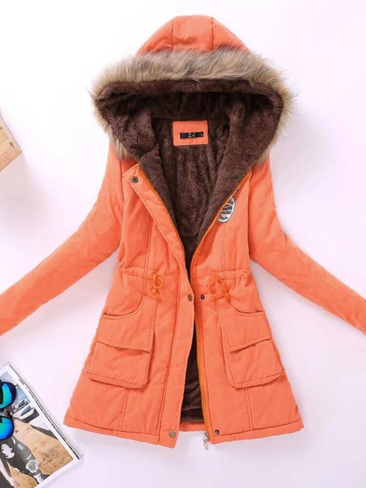 Amarise | Women's hooded parka with fleece lining and pockets
