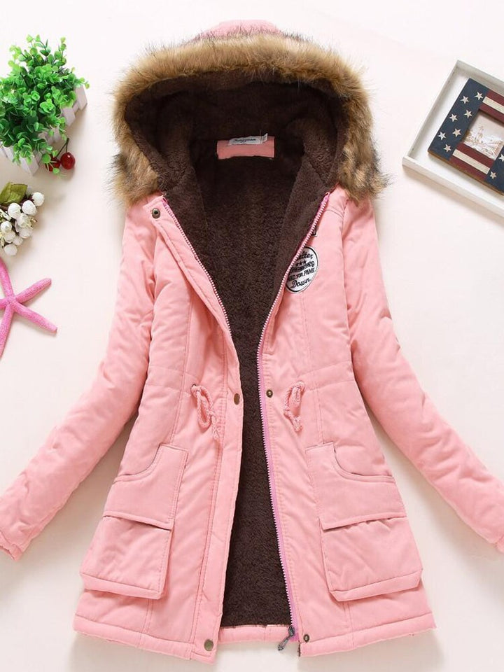 Amarise | Women's hooded parka with fleece lining and pockets