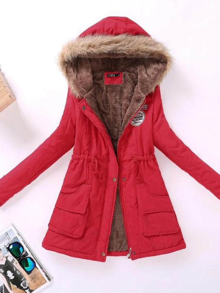 Amarise | Women's hooded parka with fleece lining and pockets