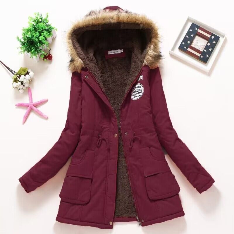 Amarise | Women's hooded parka with fleece lining and pockets