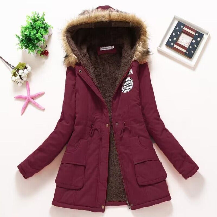 Amarise | Women's hooded parka with fleece lining and pockets
