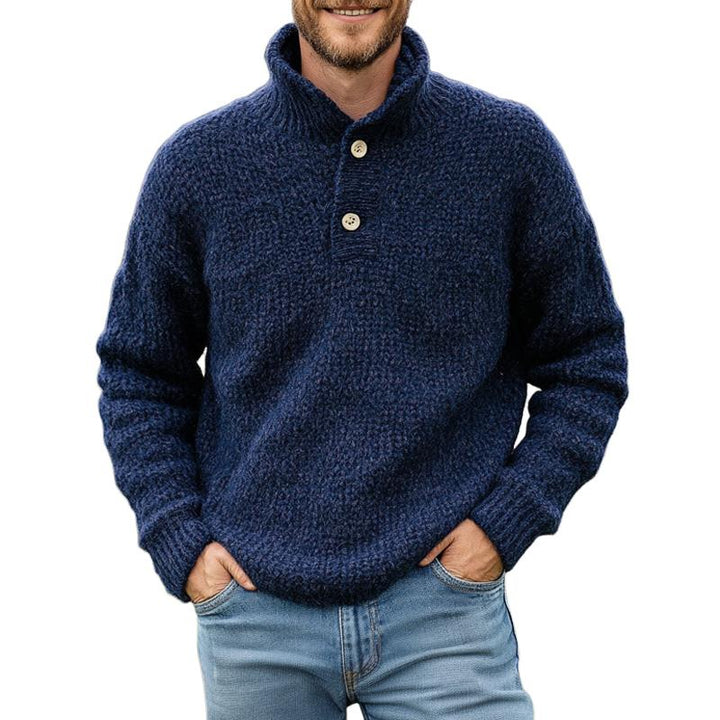 Men's knitted sweater with two buttons