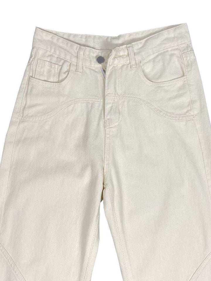 Theia - White baggy jeans in vintage look with slit