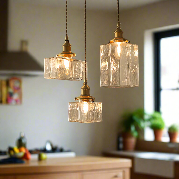 Fatima - Modern retro hanging lamp made of glass