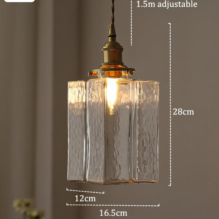 Fatima - Modern retro hanging lamp made of glass