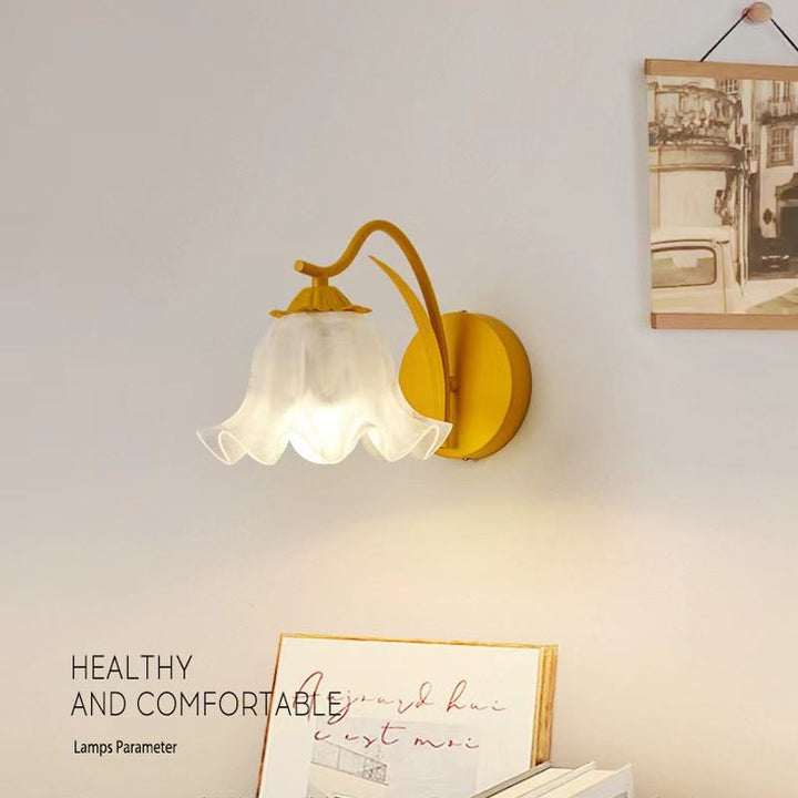 French retro garden flower wall lamp