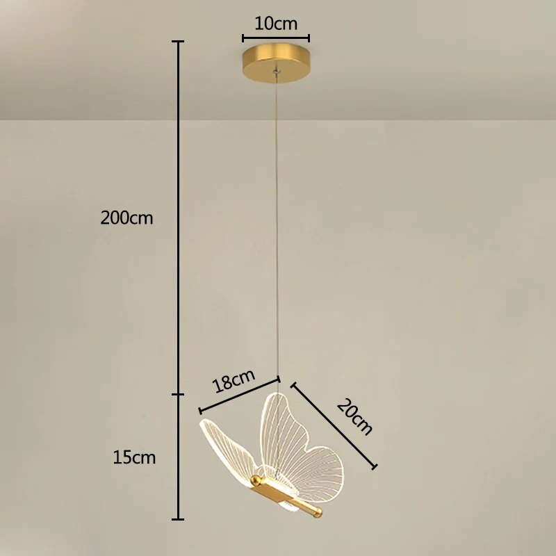 Pendant lamp in the shape of a butterfly 