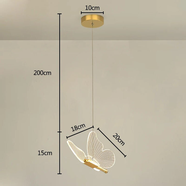 Pendant lamp in the shape of a butterfly 