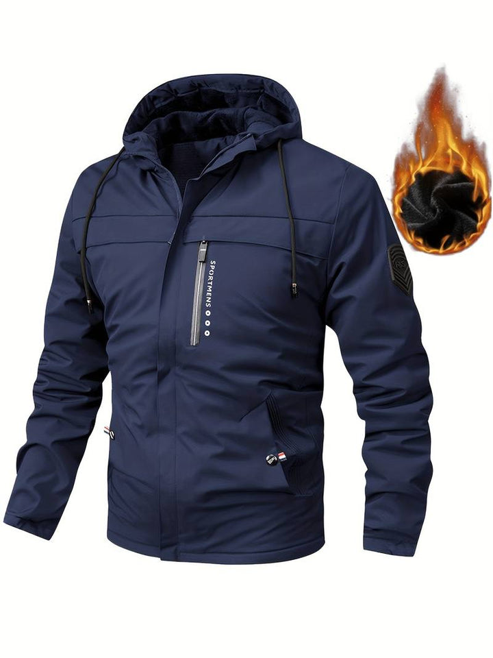 Parker - Warm fleece jacket with hood, casual men's winter jacket for outdoor activities