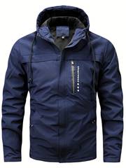 Parker - Warm fleece jacket with hood, casual men's winter jacket for outdoor activities