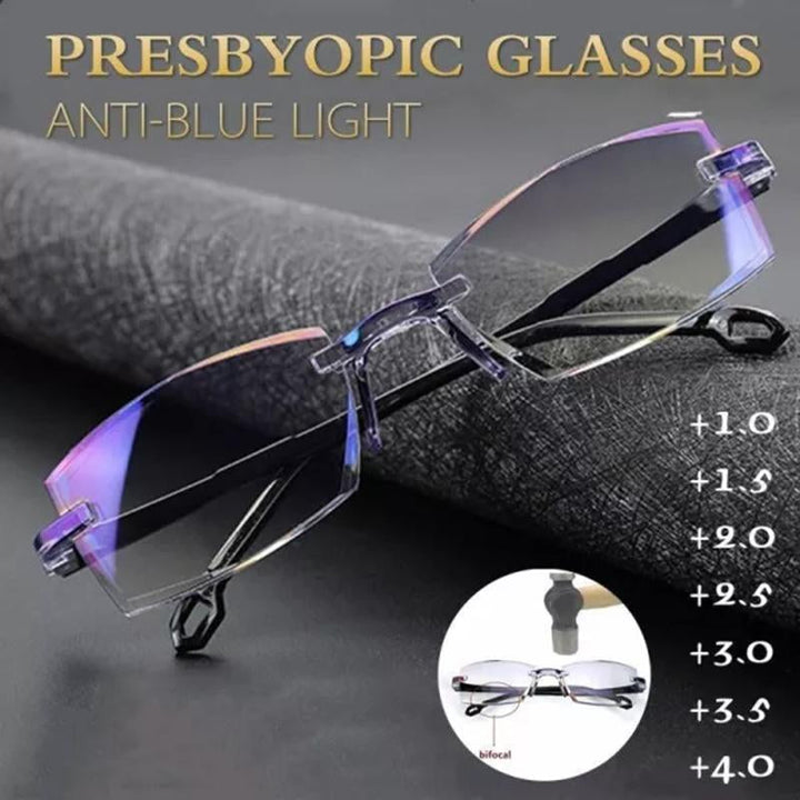 ClarityLuxe - Sapphire high hardness anti-blue progressive distance and near vision dual-use reading glasses