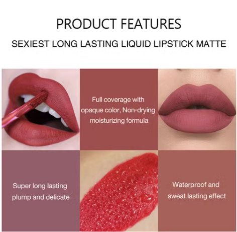LilyLush - TEAYASON 4Pcs waterproof, comfortable and flawless lipstick 