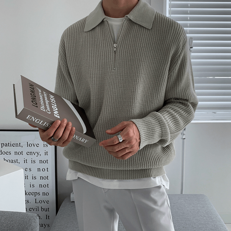 Ryan™ - Half-zip knit sweater 