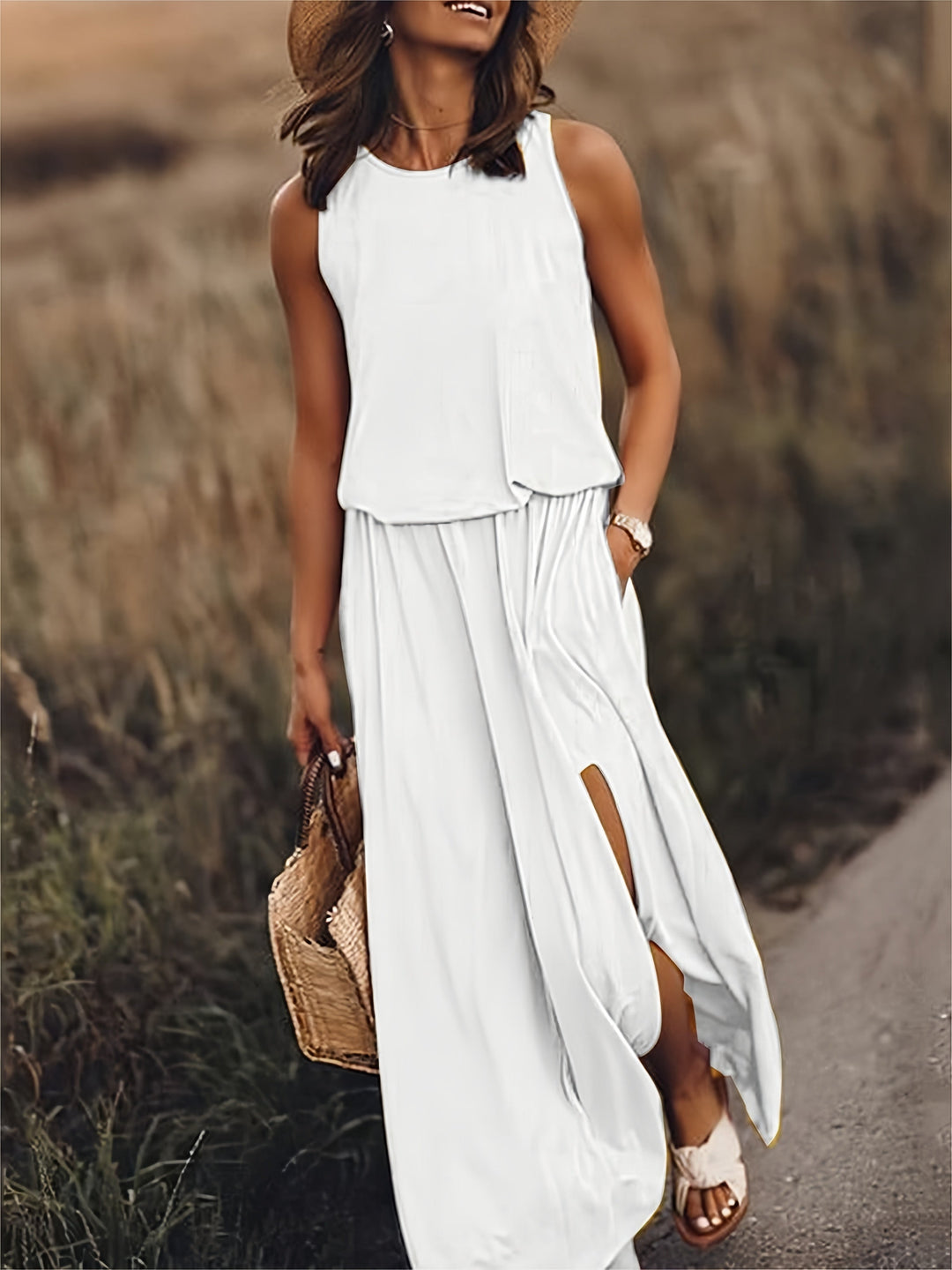 Rosaline - Simple boho maxi dress made of modal in various colors