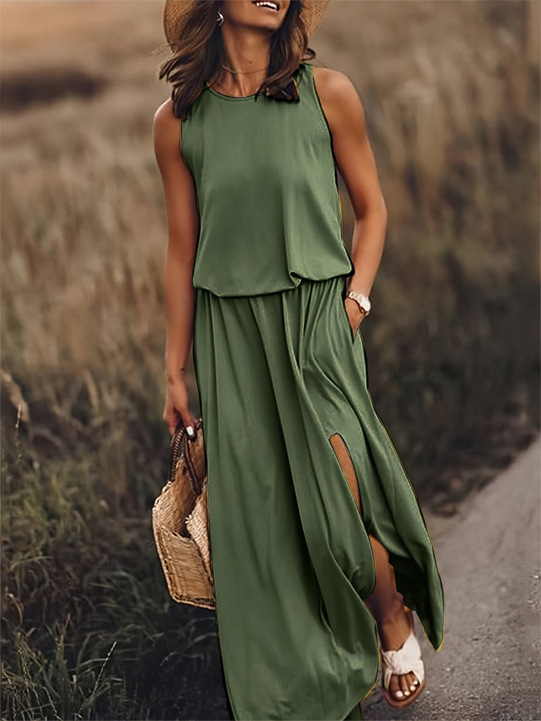 Rosaline - Simple boho maxi dress made of modal in various colors