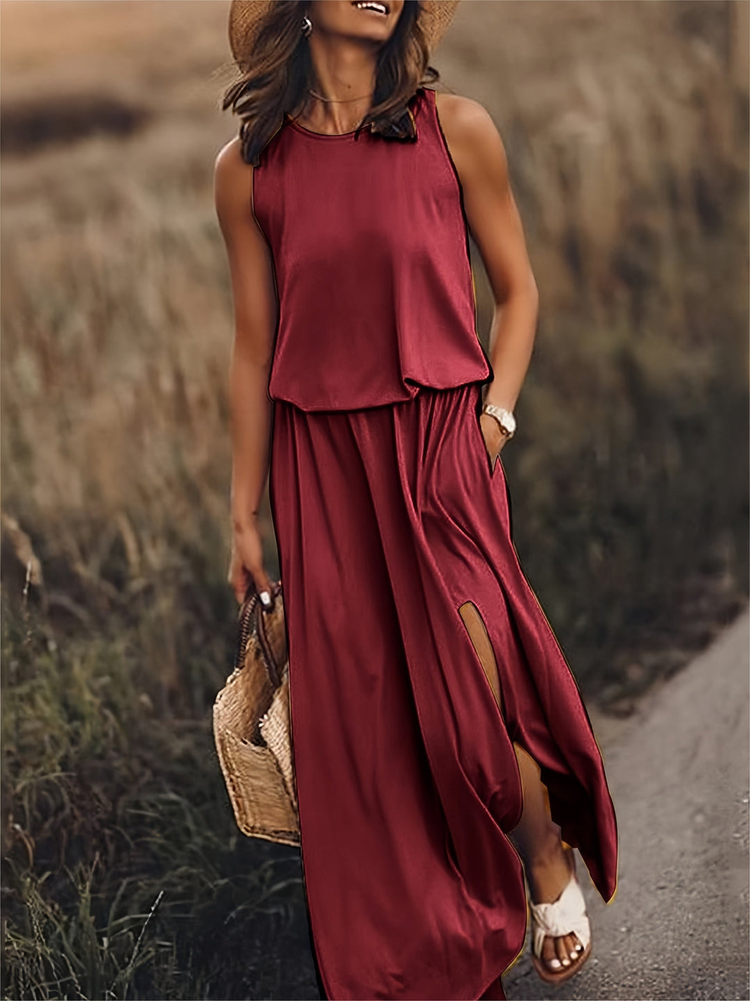 Rosaline - Simple boho maxi dress made of modal in various colors