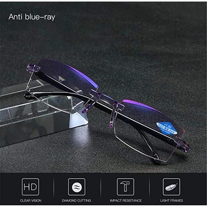 ClarityLuxe - Sapphire high hardness anti-blue progressive distance and near vision dual-use reading glasses