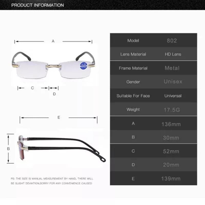 ClarityLuxe - Sapphire high hardness anti-blue progressive distance and near vision dual-use reading glasses