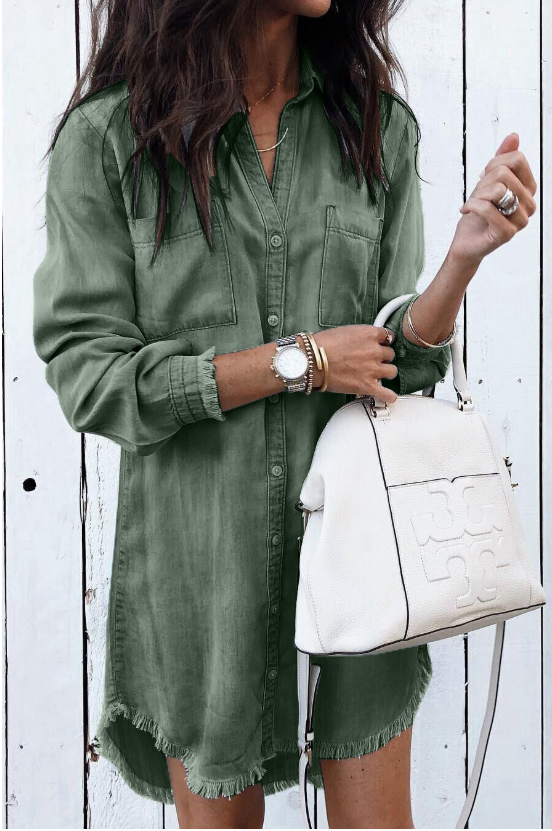 Riley - Washed denim shirt dress 