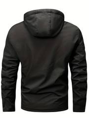 Parker - Warm fleece jacket with hood, casual men's winter jacket for outdoor activities