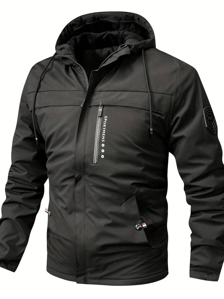 Parker - Warm fleece jacket with hood, casual men's winter jacket for outdoor activities