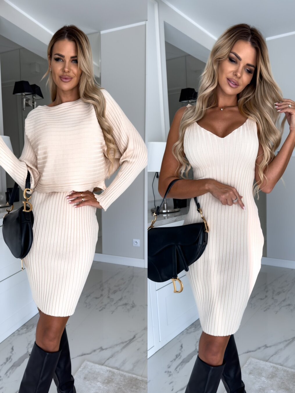 Margo - Knitted sweater and cami dress set 🔥